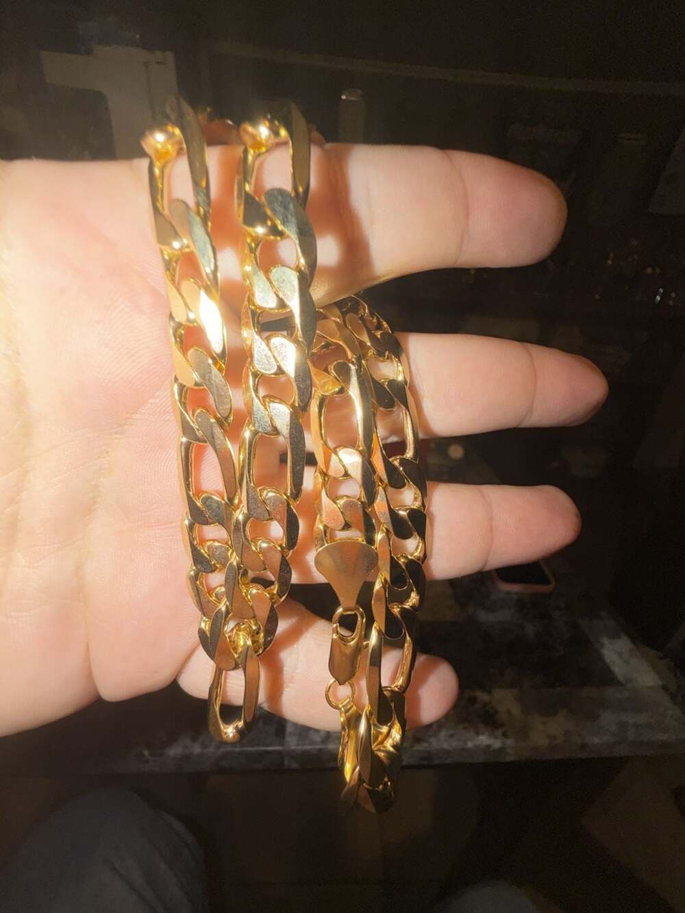 14K Gold Filled 12mm Heavy Figaro Link Chain Necklace 20 Inch brand new